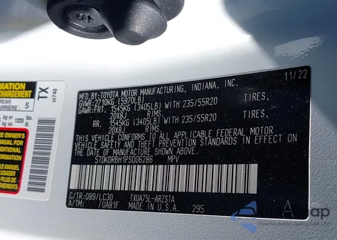 2023 Toyota Highlander Xse из США, поврежденный, VIN 5TDKDRBH1PS006286